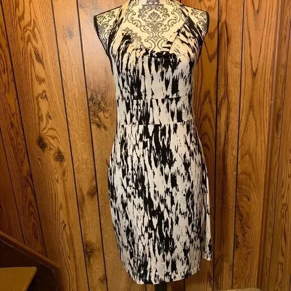 Ann Taylor black &white halter dress - Picture 3 of 8